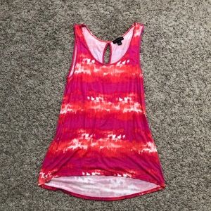Pink, orange, and white tank top